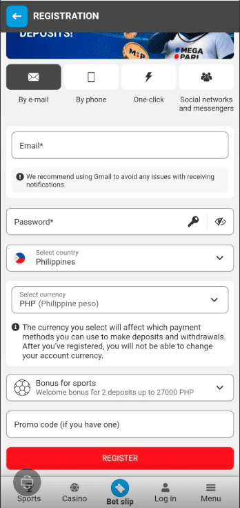 megapari register